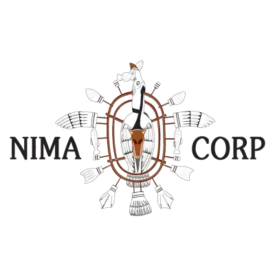 nima corp original logo black text white background